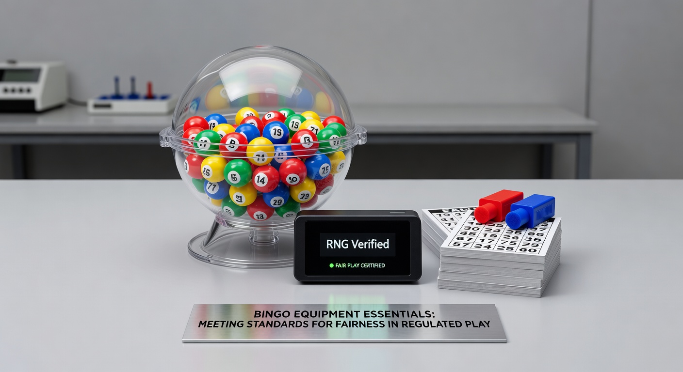Bingo balls and mechanical cage setup for regulated play